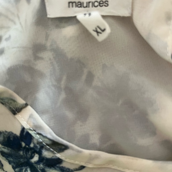 Floral Sleeveless Top - Blue and Cream - Picture 3 of 3